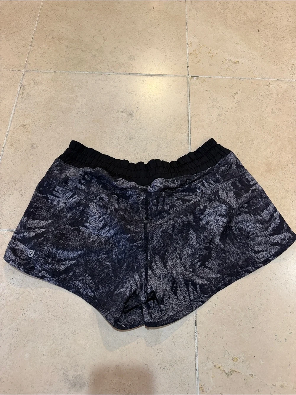 lululemon athletica Black Leaf-Print Athletic Shorts